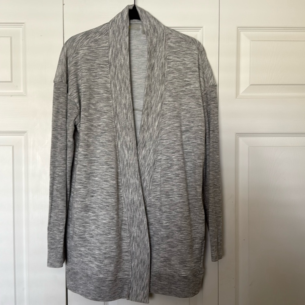 Zella Gray Cardigan Sweater Open Front